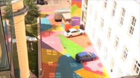 Ola de calor en Viena inspira una intervención artística sobre el asfalto