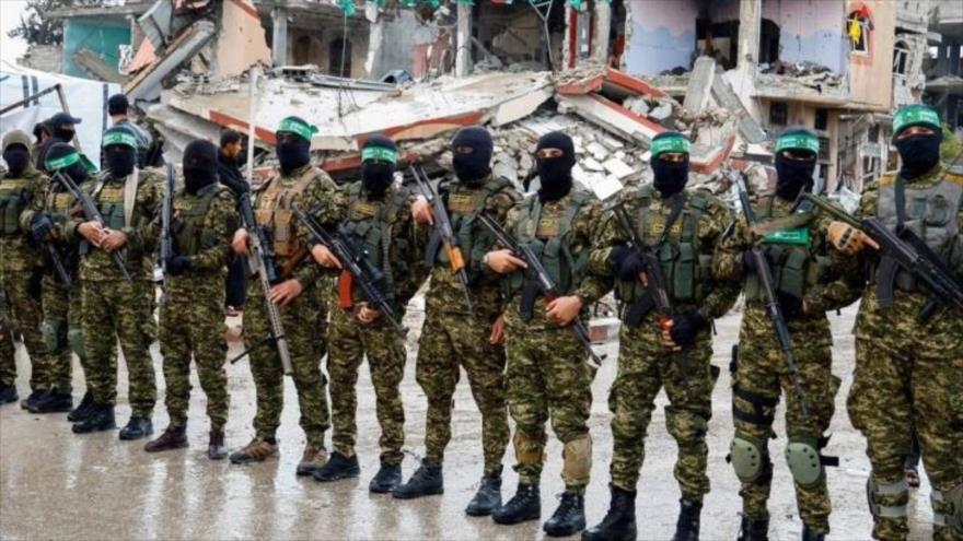 Combatientes del Movimiento de Resistencia Islámica de Palestina (HAMAS) en la Franja de Gaza.
