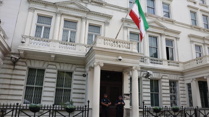 El edificio de la embajada de la República Islámica de Irán en Londres.
