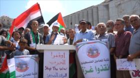 Palestinos protestan contra imperdonables ataques israelíes en Gaza