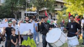 Sirios protestan contra el constante asedio israelí a Gaza