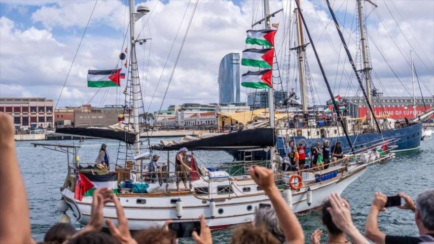 Primeros 26 barcos de la flotilla solidaria zarpan hacia Gaza | HISPANTV