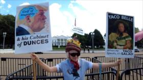 Tras silencio, Trump retorna a la Casa Blanca en medio de protestas