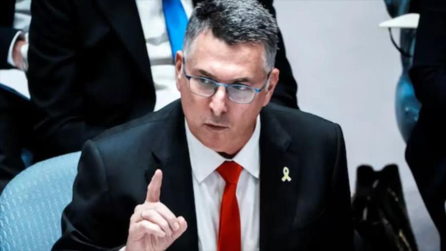 El ministro de Exteriores israelí, Gideon Saar, habla en una reunión del Consejo de Seguridad en la sede de la ONU en Nueva York, EE.UU., el 5 de agosto de 2025. (Foto: REUTERS)