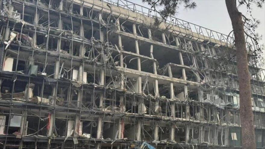 Edificio dañado del Instituto Weizmann de Ciencias de Israel tras un ataque misilístico de Irán, 19 de junio de 2025. 