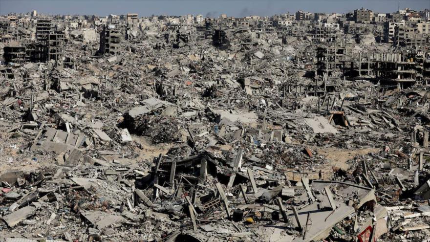 
Destrucción en el área de Rimal, ciudad de Gaza, 2025.
