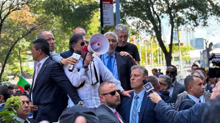Petro en EEUU promete movilizar a colombianos para liberar a Palestina