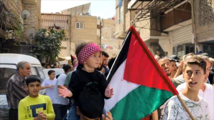 Manifestantes en Damasco condenan el genocidio israelí en Gaza