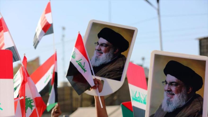 Iraquíes se congregan para rendir tributo al líder mártir de Hezbolá, Seyed Hasan Nasralá, en Bagdad, 4 de octubre de 2024. (Foto: Xinhua)