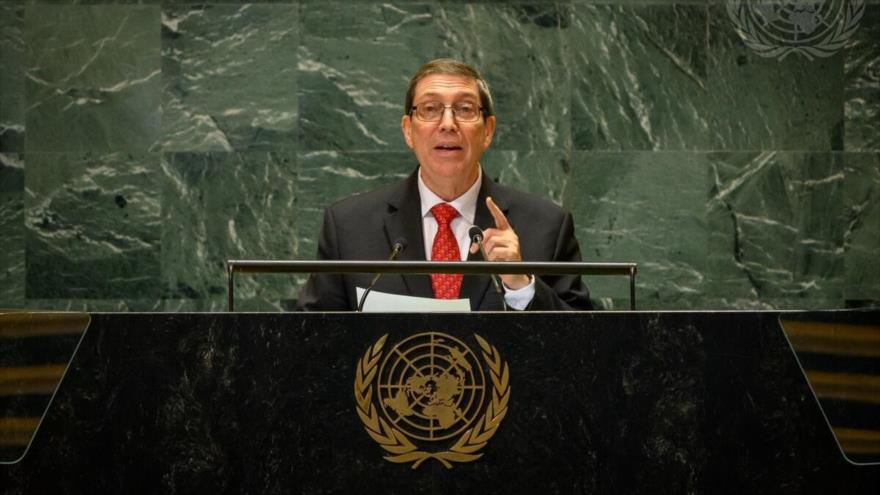 El ministro de Asuntos Exteriores de Cuba, Bruno Rodríguez Parrilla, ante el 80.º período de sesiones de la Asamblea General de las Naciones Unidas (AGNU).