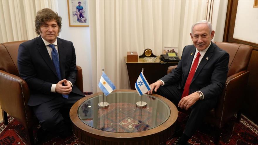 El presidente de Argentina, Javier Milei, se reunió con el primer ministro israelí, Benjamín Netanyahu, en la Asamblea General de Naciones Unidas. 26 de septiembre de 2025.