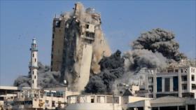 Israel bombardea otra torre en Gaza; desplaza a cientos de personas