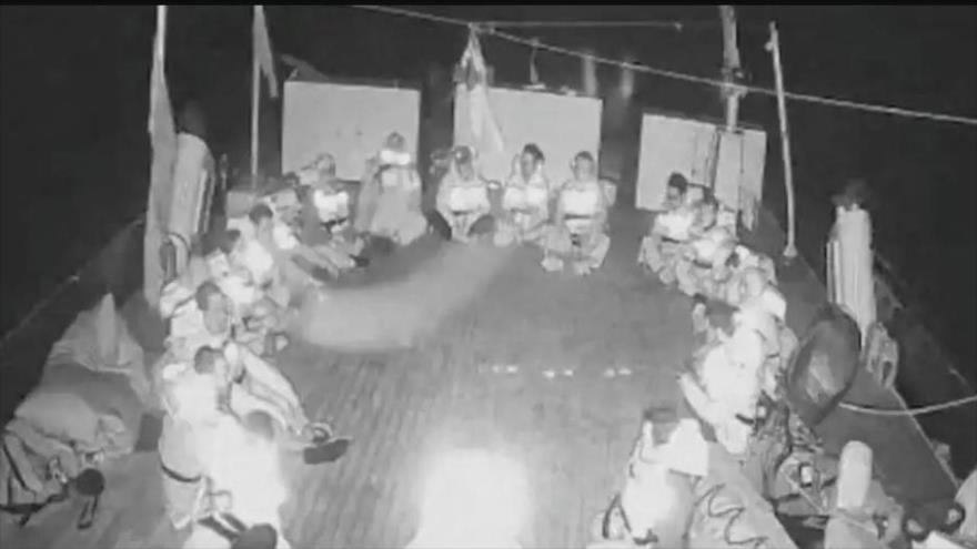 Tripulantes del barco Alma de la Flotilla Global Sumud, antes de ser detenidos por Israel.
