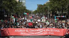 Cientos de miles se manifiestan en el centro de Barcelona en apoyo a Gaza