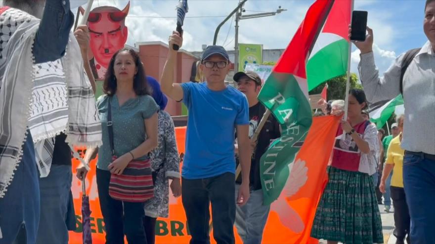 Realizan en Guatemala gran manifestación en apoyo al pueblo palestino