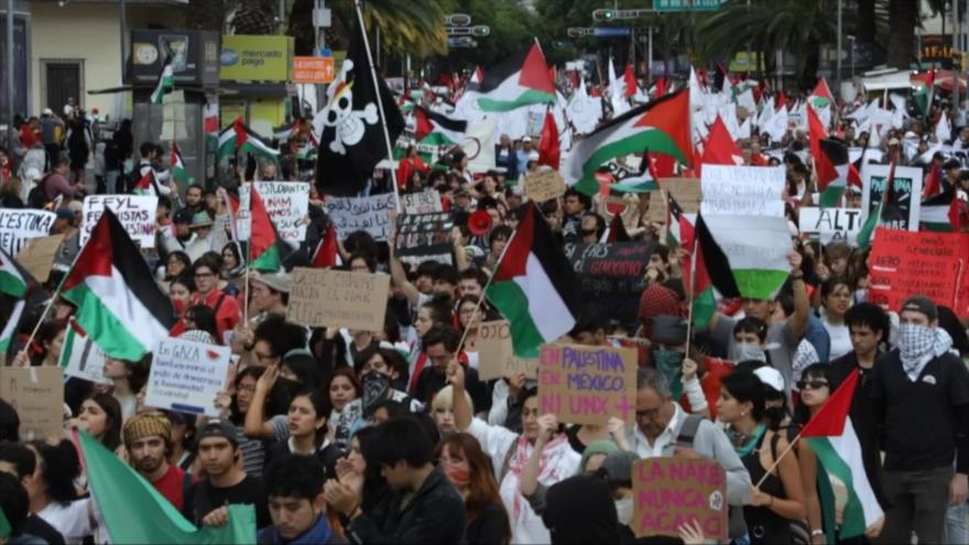 Cientos marchan en México a dos años del inicio del genocidio en Gaza