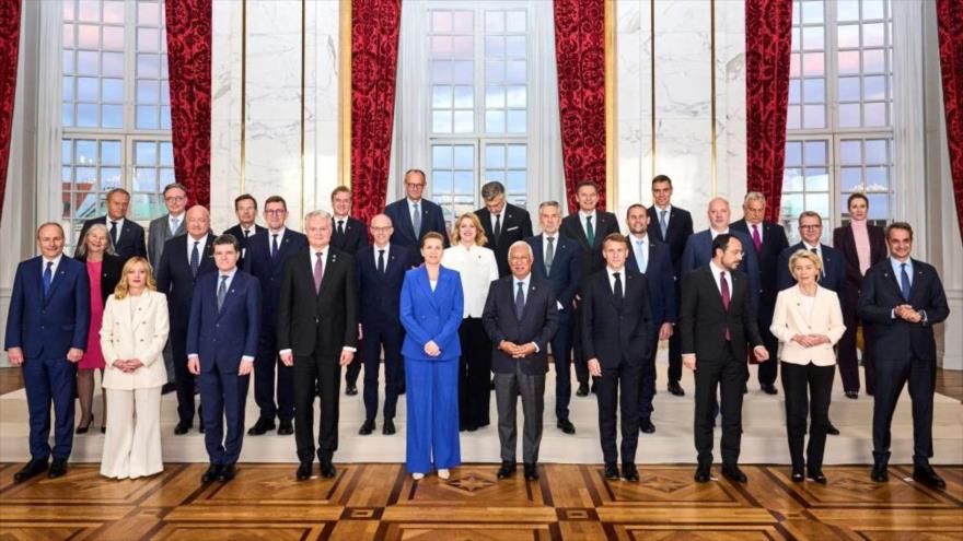 Foto de líderes europeos durante su reunión informal en el Palacio de Christiansborg en Copenhague, Dinamarca, 1 de octubre de 2025. (Foto: Reuters)