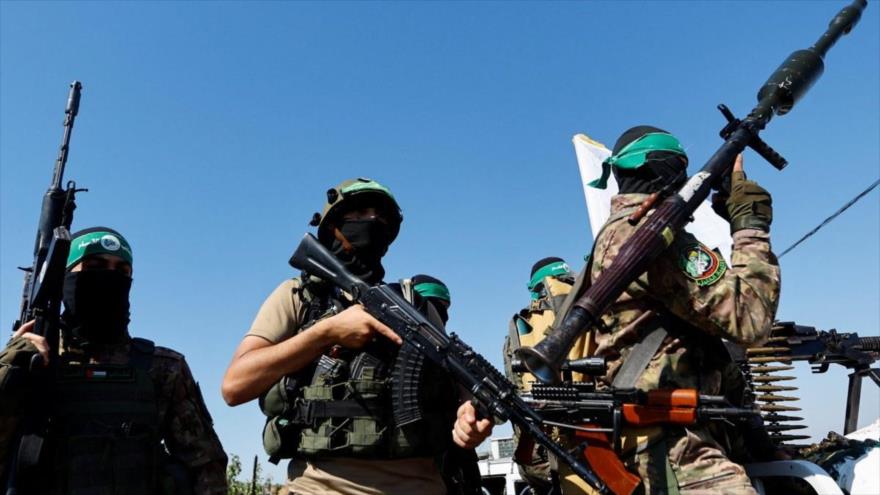 Combatientes del Movimiento de Resistencia Islámica de Palestina (HAMAS).