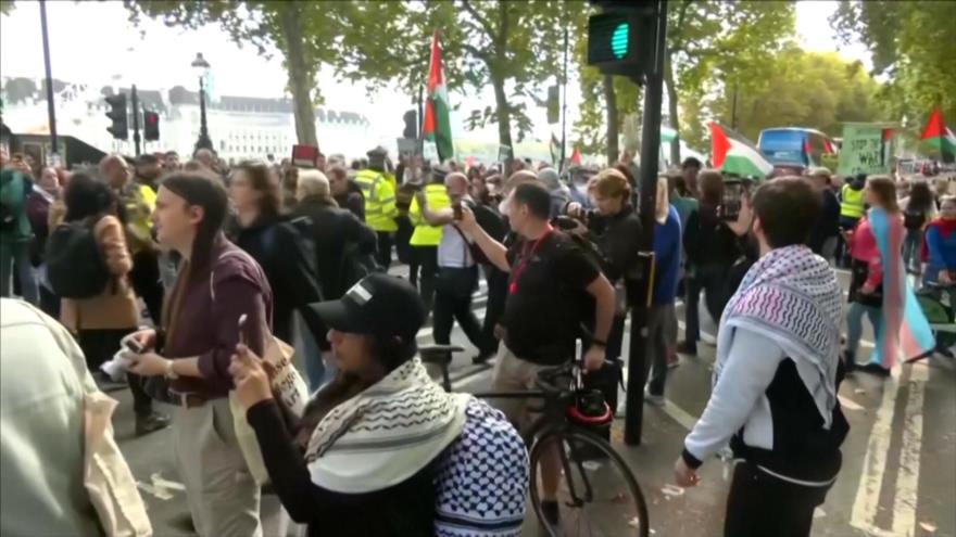 Miles marchan por Palestina tras el alto al fuego en Gaza