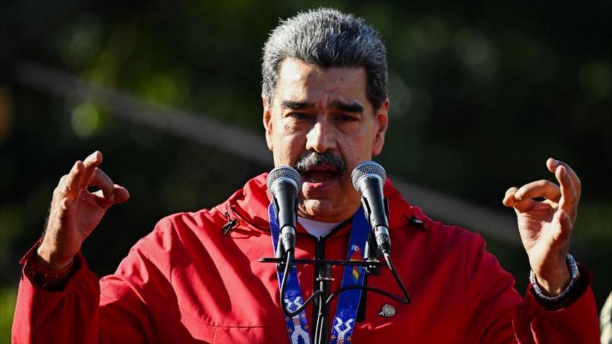 El presidente de Venezuela, Nicolás Maduro, en Gran Marcha en Caracas por Día de la Resistencia Indígena, 12 de octubre de 2025.
