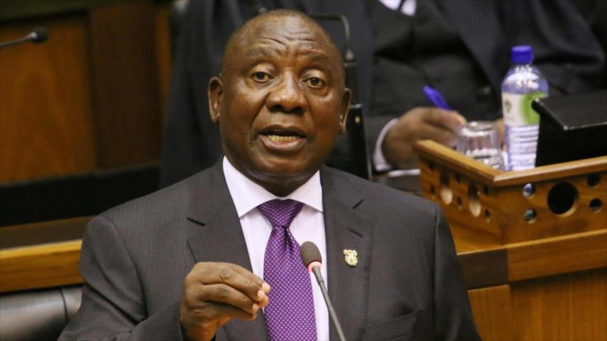 El presidente de Sudáfrica, Cyril Ramaphosa, en el Parlemanyto sudafricano, 15 de octubre de 2025.