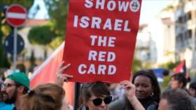 Protestas en Údine en apoyo a Gaza durante partido Italia-Israel