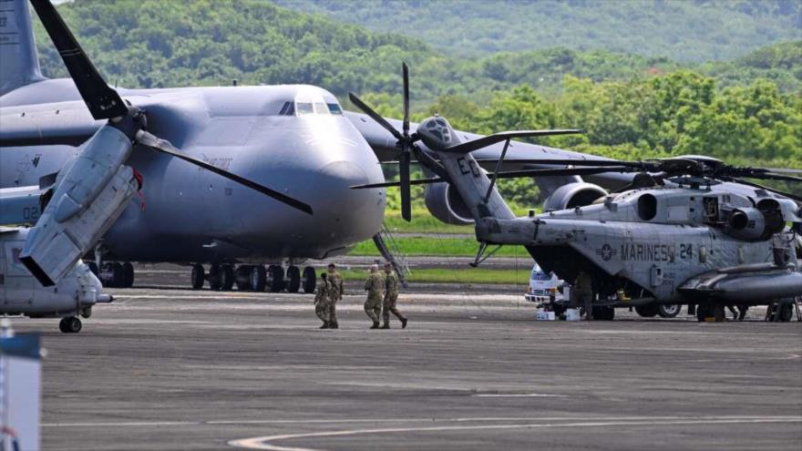 Un Boeing C-5 Galaxy de la Fuerza Aérea de EE.UU., estacionado en el aeropuerto José Aponte Roads, en Ceiba, Puerto Rico, 13 de septiembre de 2025.
