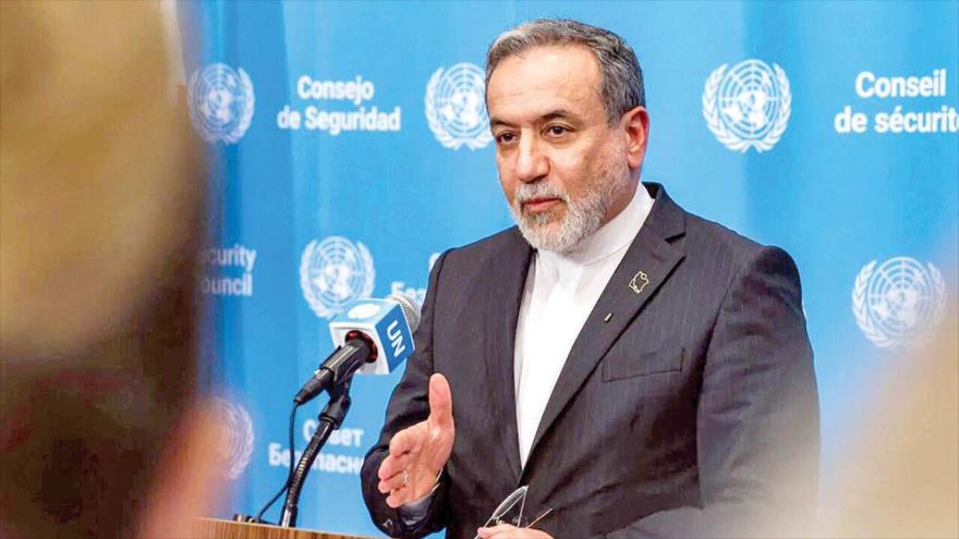 El ministro de Asuntos Exteriores de Irán, Seyed Abás Araqchi, en Consejo de Seguridad de la ONU (CSNU) en Nueva York. 