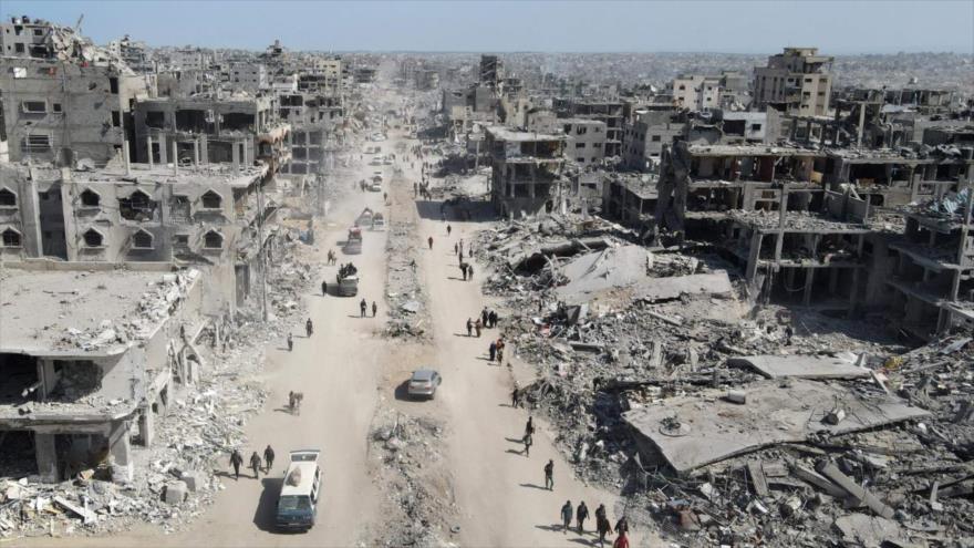 Una vista de los edificios destruidos en la Franja de Gaza. 
