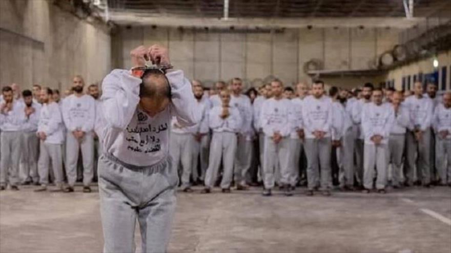 Los presos palestinos en cárceles israelíes. 