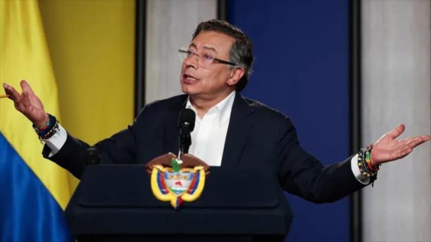 El presidente colombiano, Gustavo Petro, habla durante una conferencia de prensa en la Casa de Nariño, en Bogotá, Colombia, 23 de octubre. (Foto: Reuters)