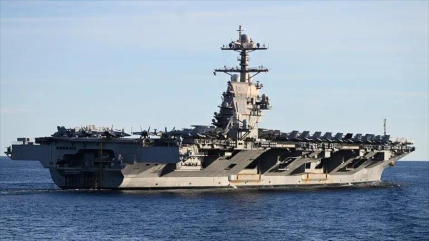El USS Gerald R. Ford de EE.UU. durante el ejercicio de OTAN, Neptune Strike 2025, en el Mar del Norte, 24 de septiembre de 2025. (Foto: AFP)