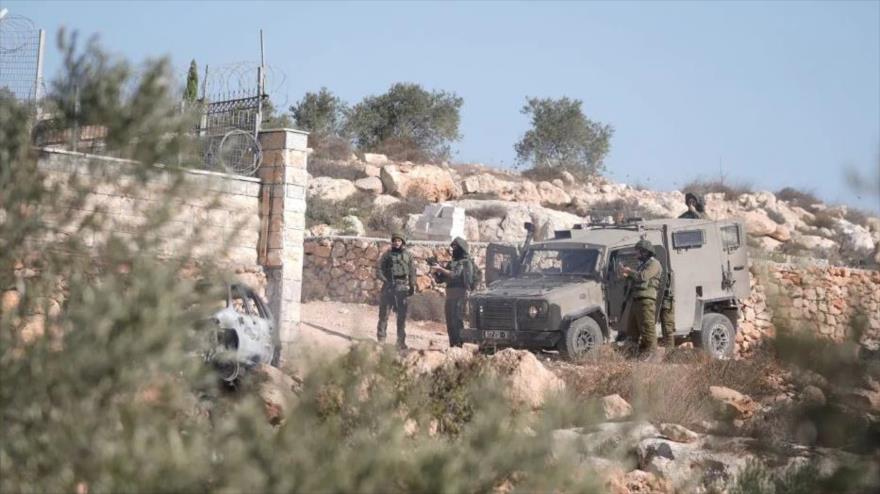 Miembros de las tropas israelíes en la Cisjordania ocupada.