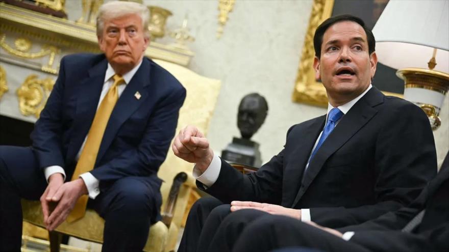 El presidente de EE.UU., Donald Trump, y el secretario de Estado, Marco Rubio, en la Casa Blanca.