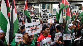 Malasios protestan contra “hipócrita” Trump con gritos “palestina libre”