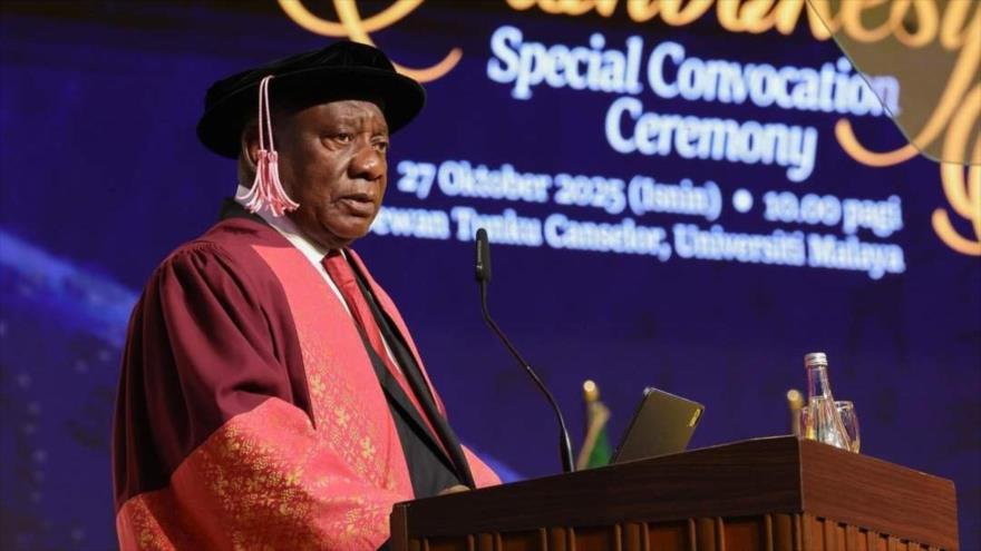 El presidente de Sudáfrica, Cyril Ramaphosa, Malasia, 28 de octubre de 2025.