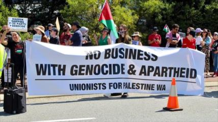 Protestan en Australia por uso de puertos para transferir armas a Israel