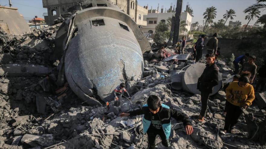 Un misil caído en un edificio en la Franja de Gaza, Foto: NurPhoto 