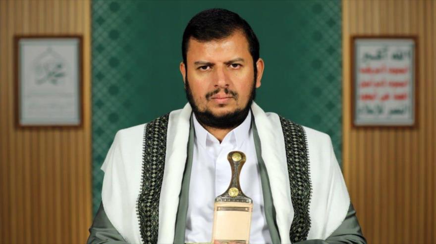 El líder del movimiento popular yemení Ansarolá, Seyed Abdulmalik Badredin al-Houthi durante la 34.ª Conferencia Nacional Árabe, 7 de noviembre de 2025. 