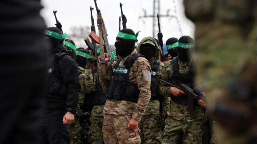 Combatientes del Movimiento de Resistencia Islámica de Palestina (HAMAS).