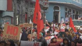 Sindicatos ecuatorianos protestan contra referéndum de Noboa