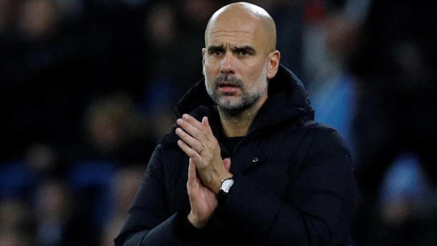 El entrenador español del Manchester City, Pep Guardiola.