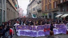 Estudiantes impulsan marea propalestina por las calles de Italia