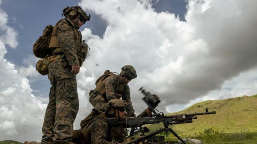El entrenamiento de las fuerzas estadounidenses durante una maniobra.