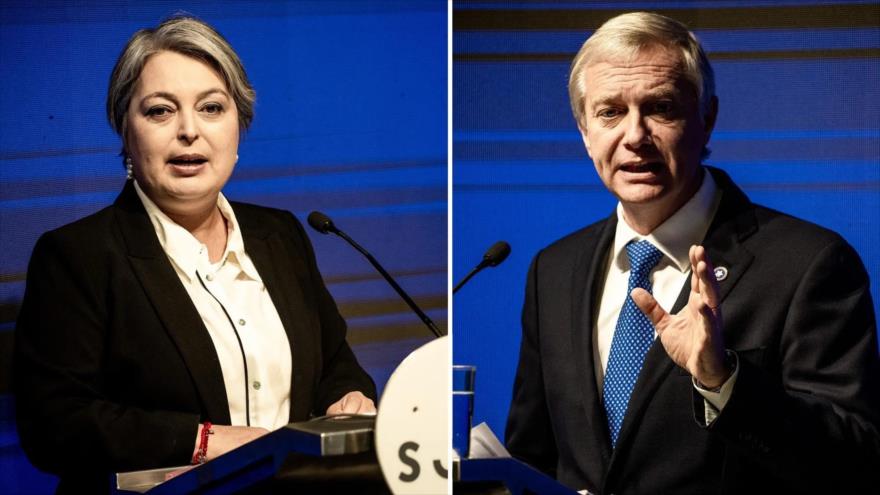 La candidata chilena Jeannette Jara, del Partido Comunista, y el candidato José Antonio Kast, del Partido Republicano.