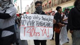 Mexicanos toman las calles en demanda una jornada laboral más corta