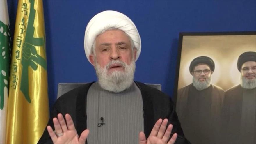 El secretario general del Movimiento de Resistencia Islámica del Líbano (Hezbolá), el sheij Naim Qasem.