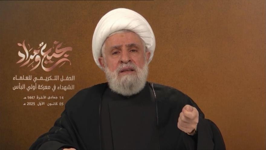 El líder de Hezbolá, el sheij Naim Qasem