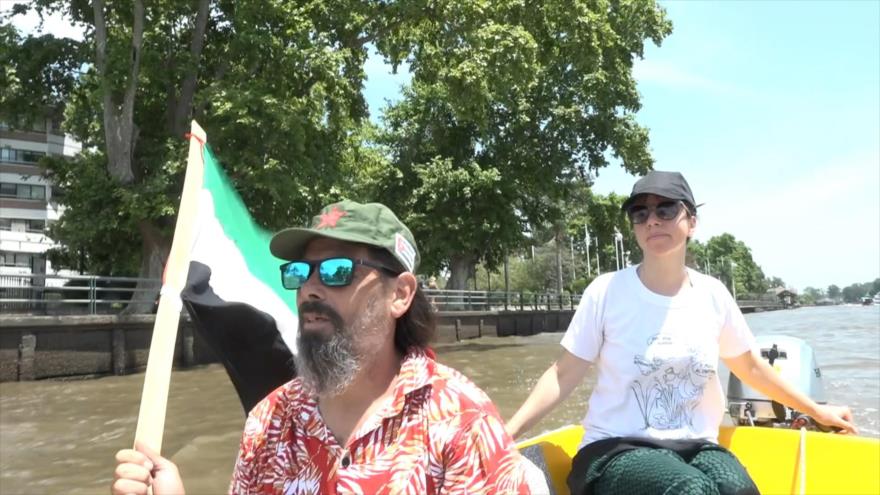 Exigen izar bandera palestina en Tigre, Argentina