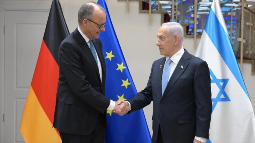 El canciller alemán, Friedrich Merz (izda.), reunido con el primer ministro israelí, Benjamín Netanyahu, en Al-Quds (Jerusalén), 7 de diciembre de 2025. (Foto: GPO)